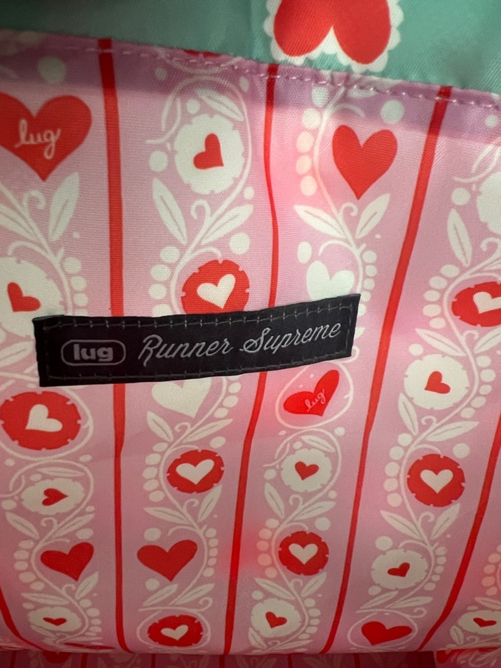 Lug Runner Supreme Tote from  2026 Valentine Mystery Box - Paper Hearts Green - Picture 4 of 4